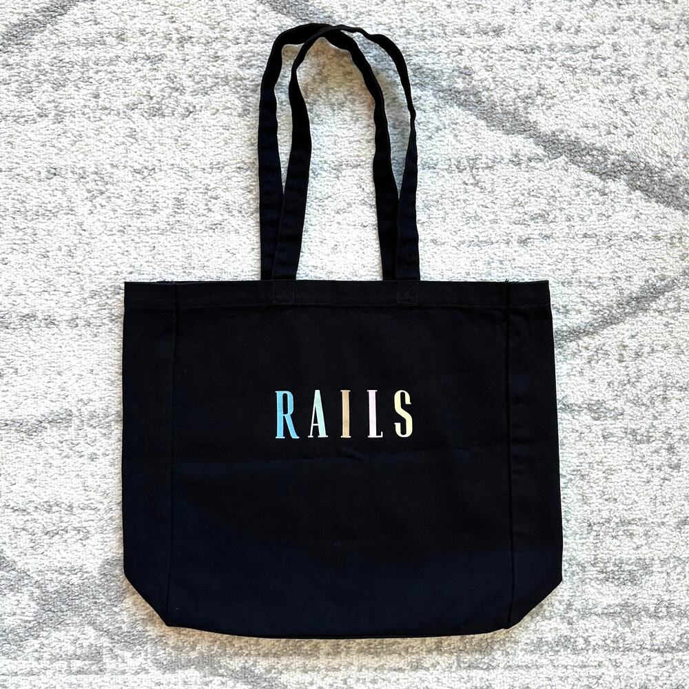 Rails Black Canvas Tote Bag